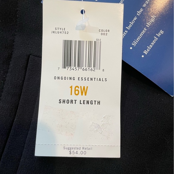 NWT J.H. Collectibles Eva Black Pant Women’s 16W Short Cozy Stretchy Lightweight - Picture 7 of 11